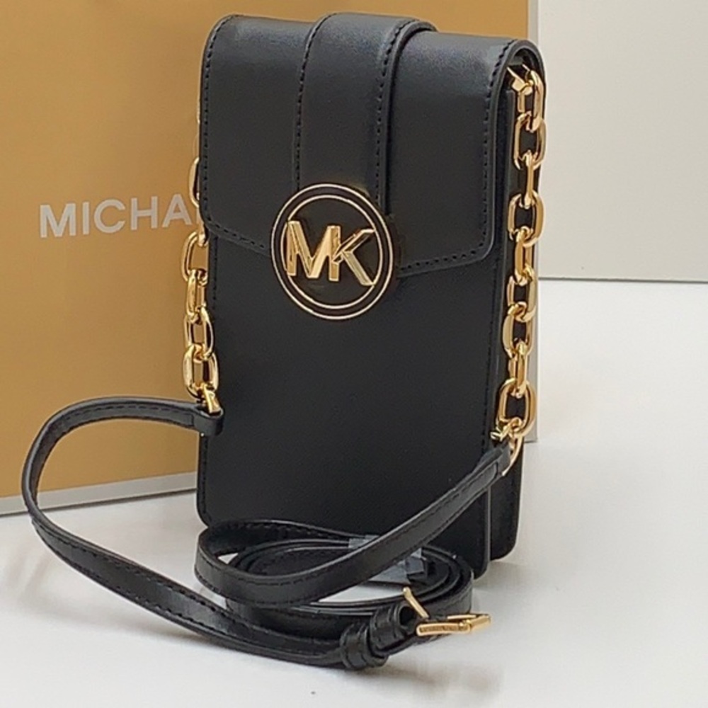 MICHAEL KORS Carmen NS Small Phone Crossbody Bag Black color